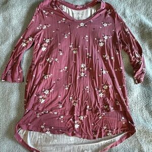 Latched Mama Mauve Floral High-Low Tunic
